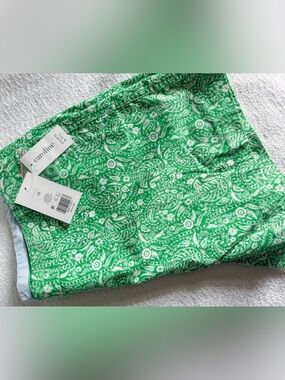 crown & ivy Green Paisley Caroline Shorts NWT